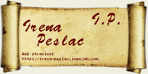 Irena Peslać vizit kartica